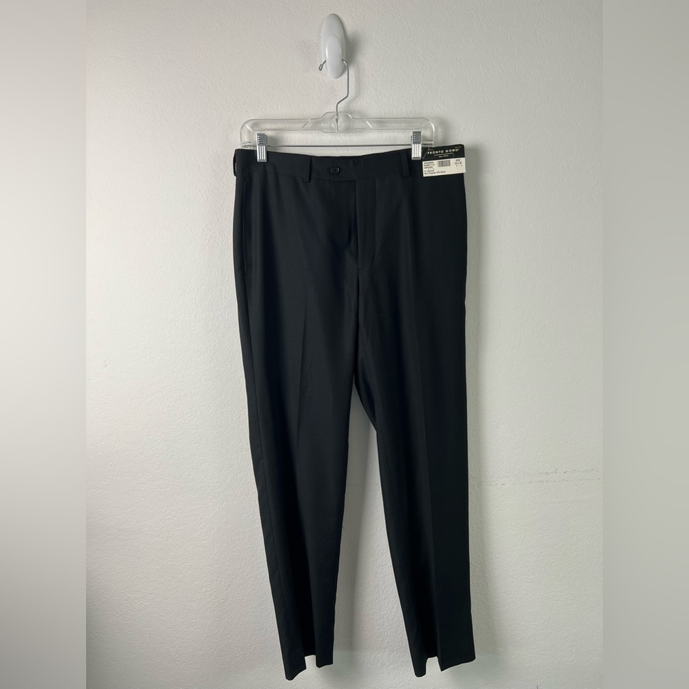 Pronto Uomo Black Classic Office Minimalist Dress Pants
